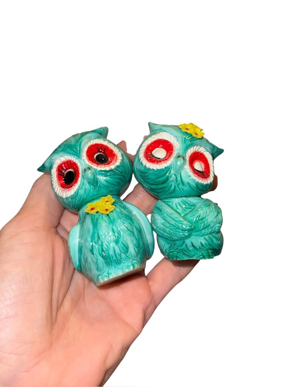 Vintage Turquoise Owl Salt And Pepper Shakers